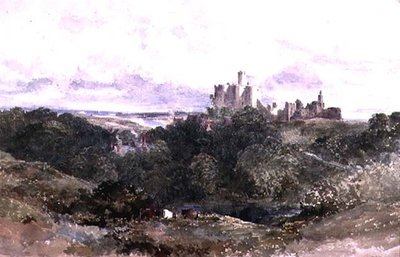 Warkworth Castle, Northumberland, 19th century by William James Bennett